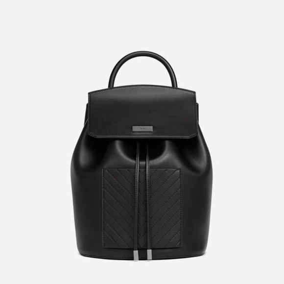JW Drawstring Backpack Black Vegan Leather main image 4
